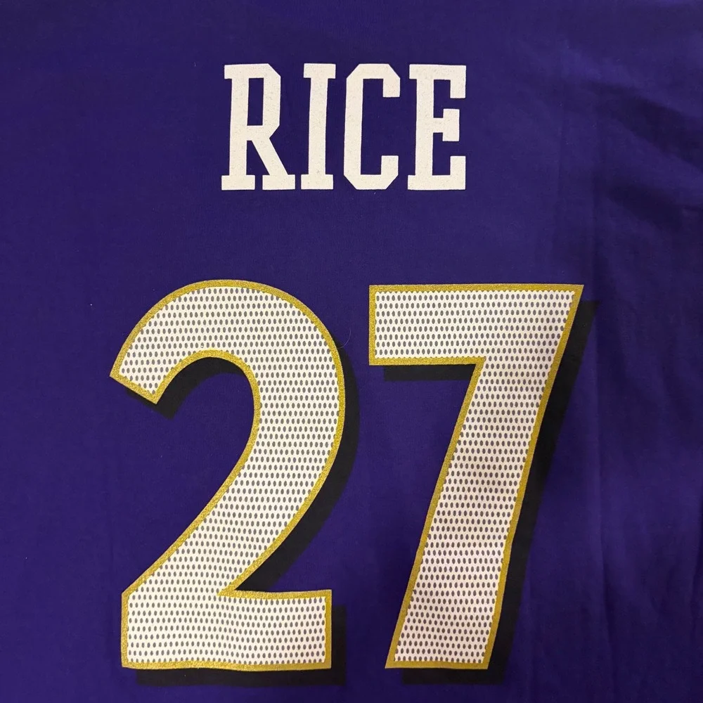 Adidas‎ Baltimore Ravens Ray Rice Jersey Football Sports Graphic Tee Mens Large